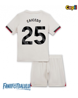 Chelsea Moises Caicedo #25 Echipament de Fotbal Replică 2025-26 Copii Deplasare (+ Șorturi)